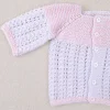 Layette blanche et rose en coton