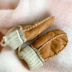 Moufles bébé en peau d'agneau