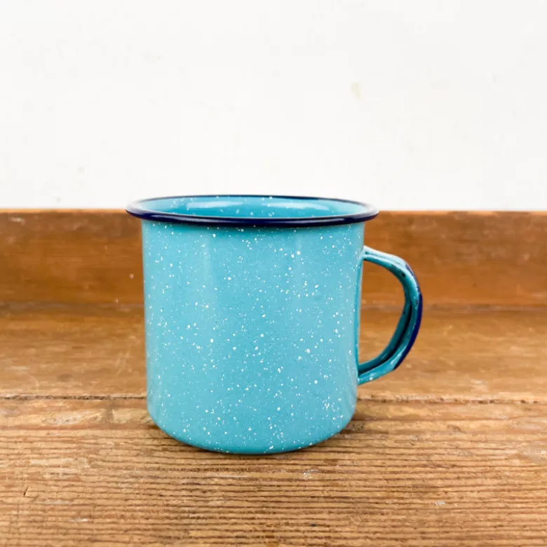 Mug en émail turquoise