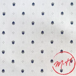 Nappe calisson ronde blanc-bleu