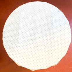 Nappe calisson ronde blanc-rouge