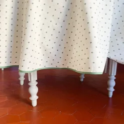 Nappe calisson ronde blanc-vert