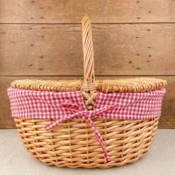 Panier motif Vichy rouge
