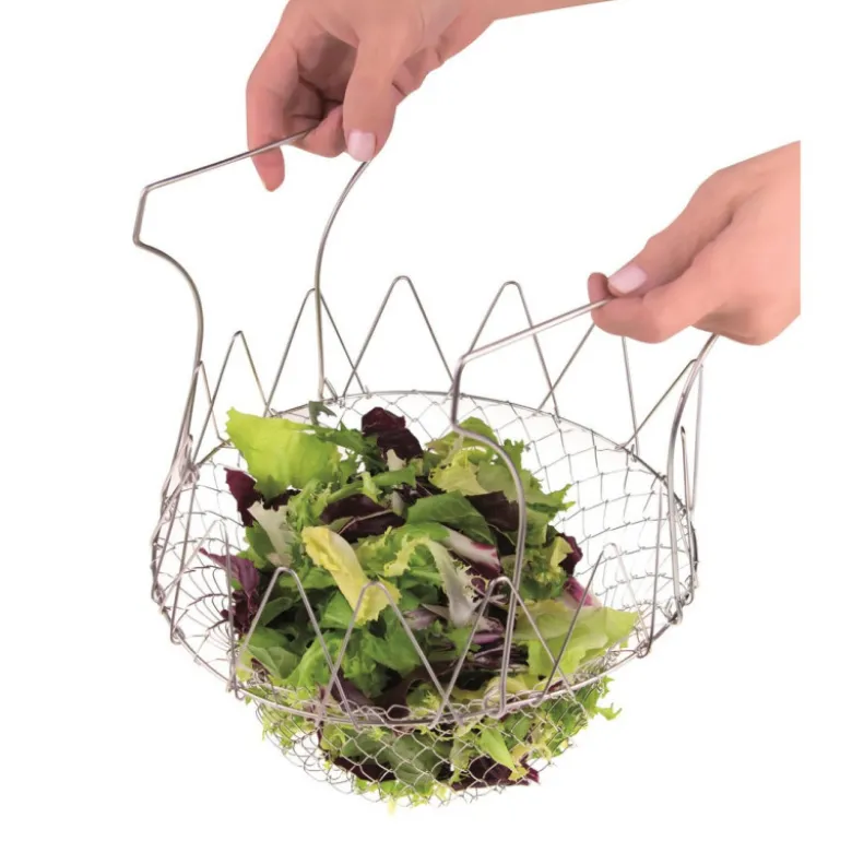 Panier à salade pliable en inox
