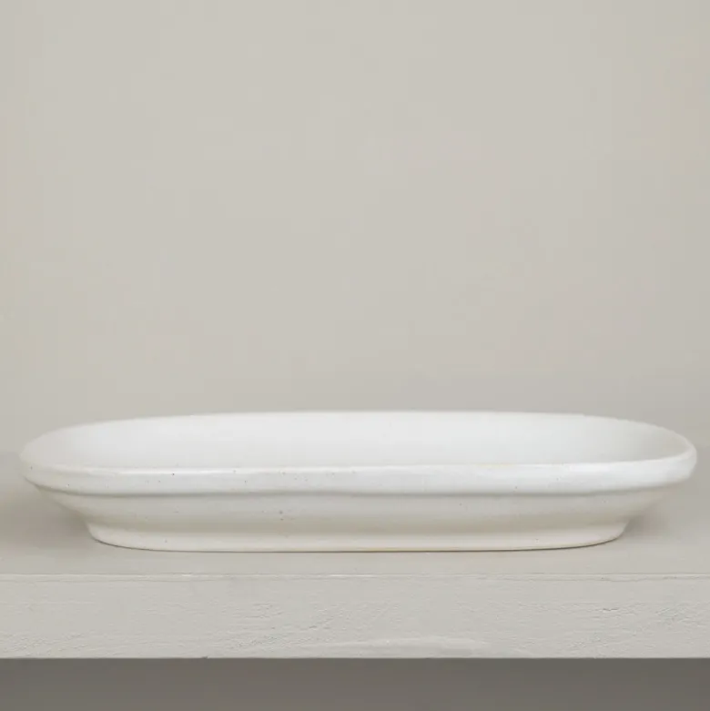 Petit plat en grès naturel