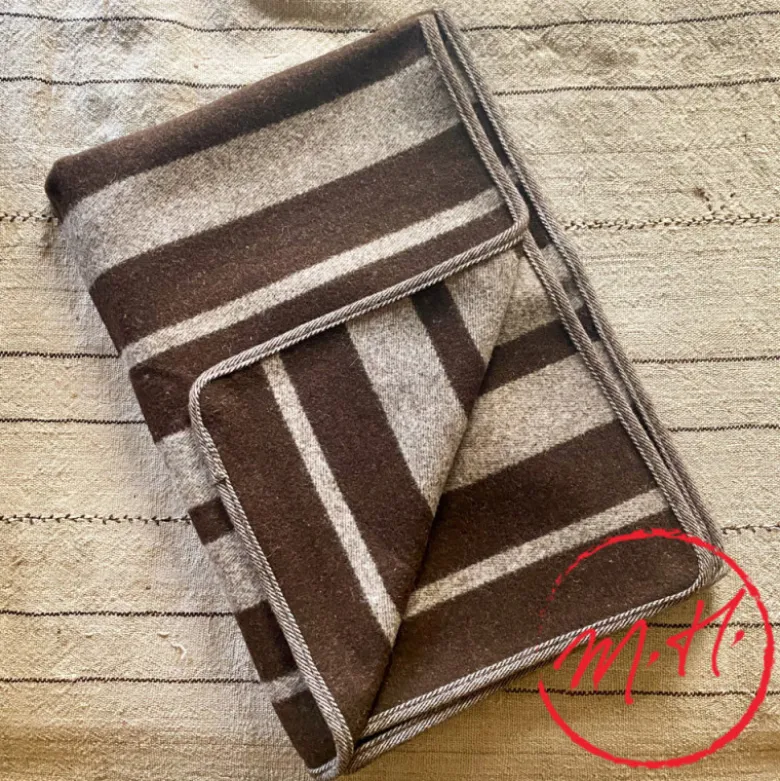 Plaid rustique en laine mérinos