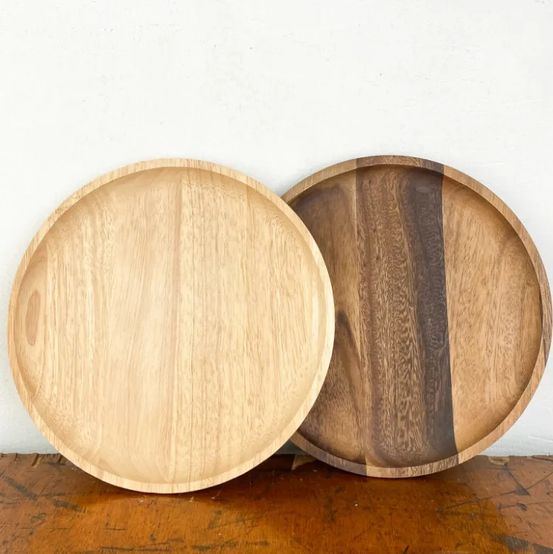Plateau rond en bois