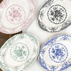 Plat ovale décor floral