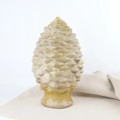 Pomme de pin en grès émaillé
