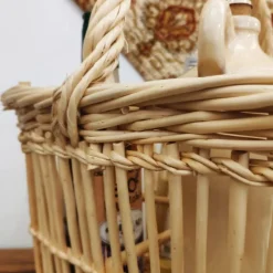 Porte-bouteilles en osier naturel