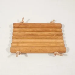 Porte-savon bois et cuir