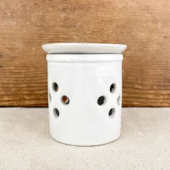 Pot à ail en grès avec grattoir intégré