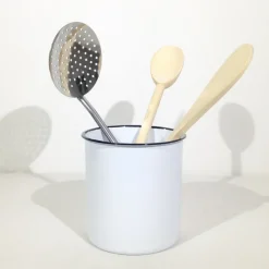 Pot à ustensiles émail blanc