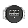 Prise double RJ45 bakélite noire