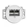 Prise double RJ45 duroplast blanc