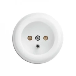 Prise en saillie 2P+T Duroplast Blanc