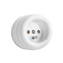Prise en saillie 2P+T Duroplast Blanc
