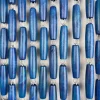 Rideau portière en perles de buis bleues
