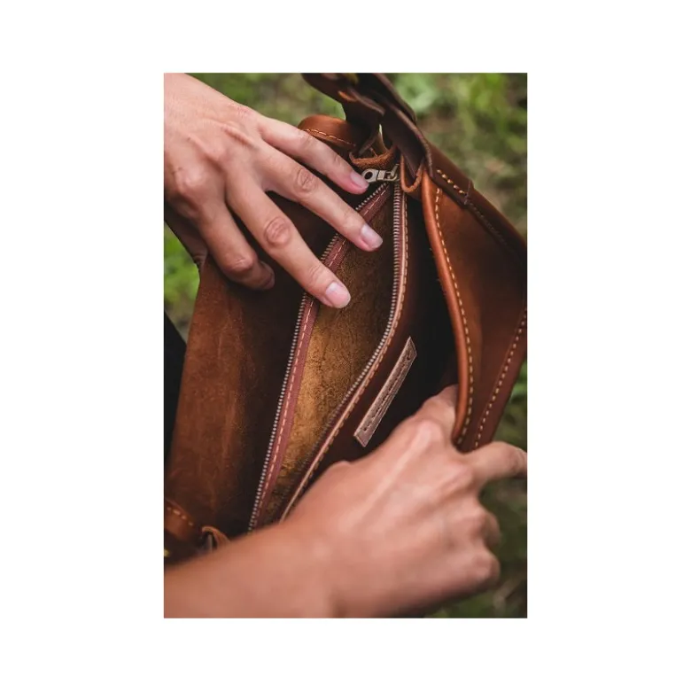 Sac bandoulière gibecière en cuir