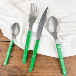 Set de 4 couverts verts effet mat