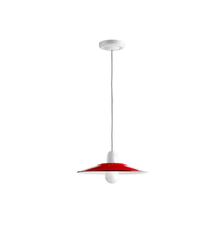 Suspension en porcelaine blanche et émail Ø 28 cm
