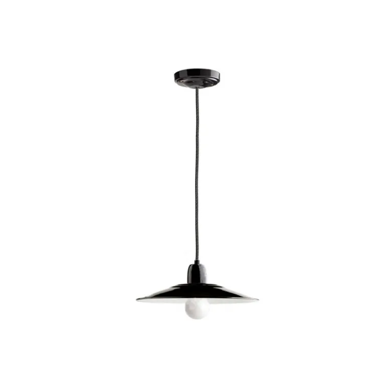 Suspension en porcelaine blanche et émail Ø 28 cm