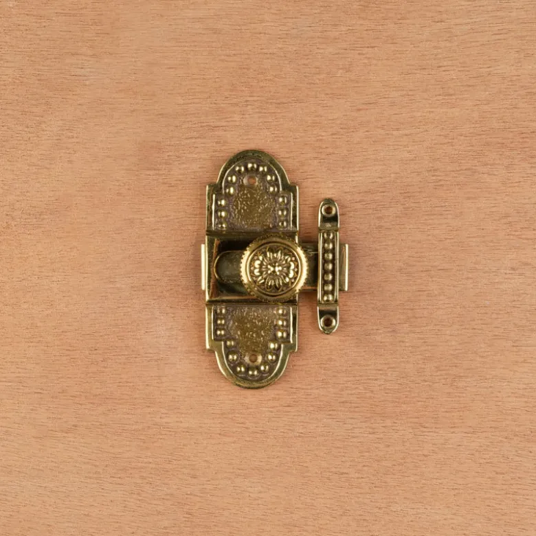 Targette perles en laiton patiné Louis XVI