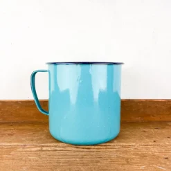 Tasse "Bouilloire" en émail turquoise
