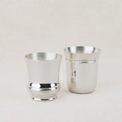 Timbale de baptème en métal argenté