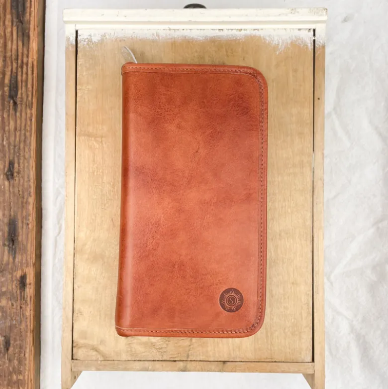 Trousse en cuir naturel