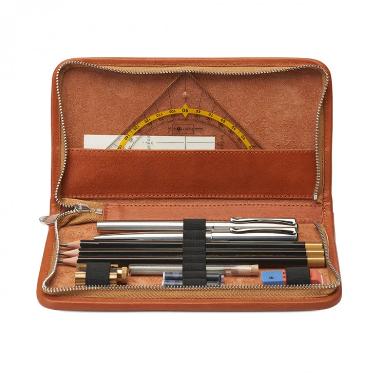 Trousse en cuir naturel