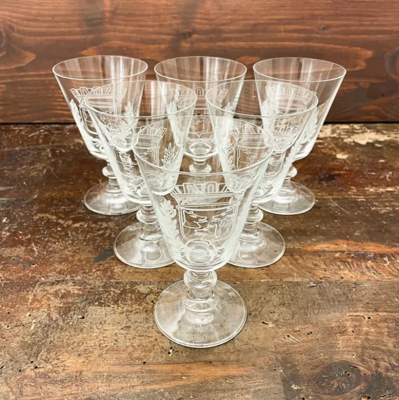 6 verres à eau guillochés Maison Empereur