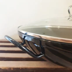 Wok émaillé noir Ø36